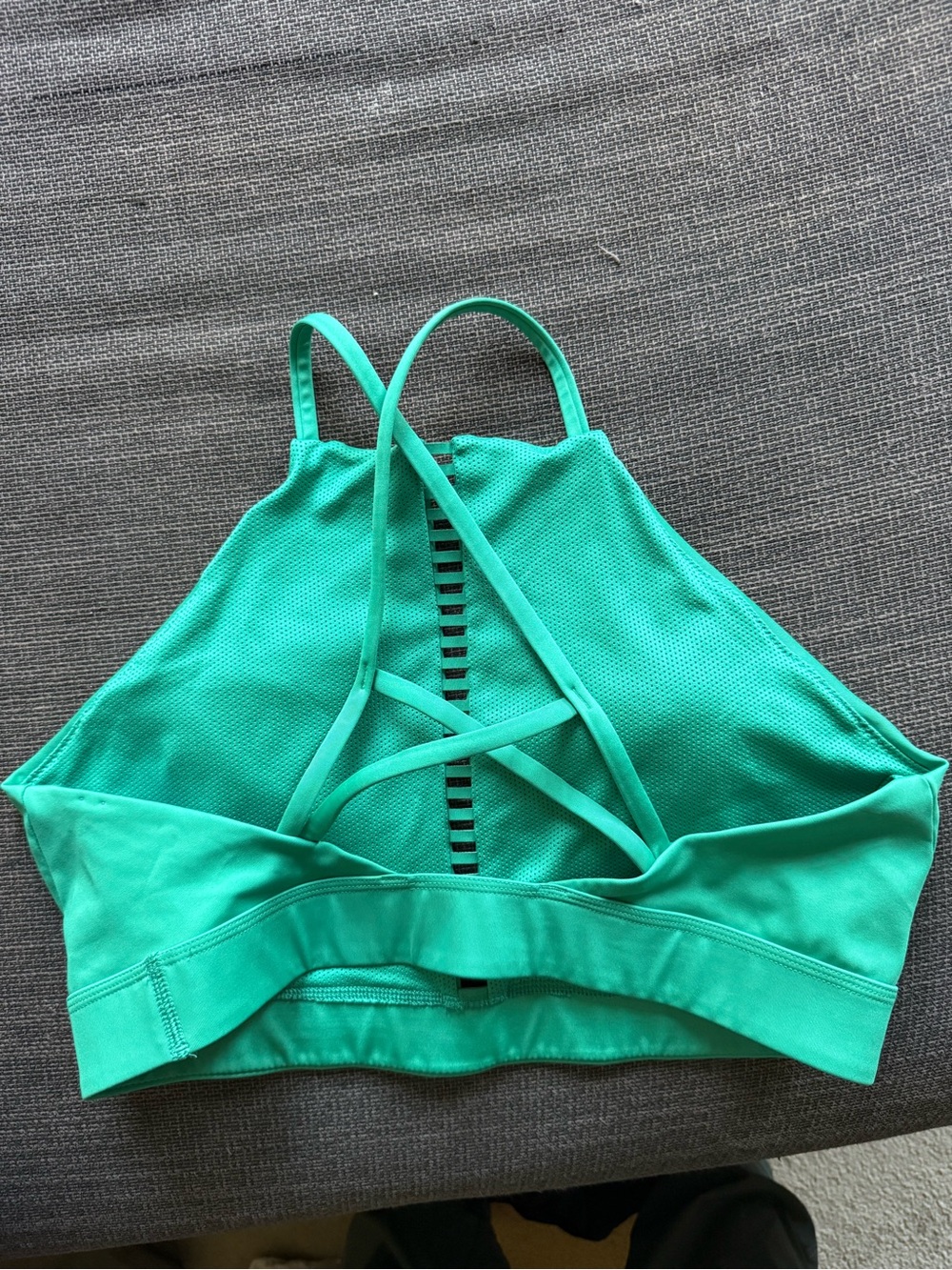 Nike Teal Green High-Neck Sports Bra with Rainbow Detail - Picture 2 of 3